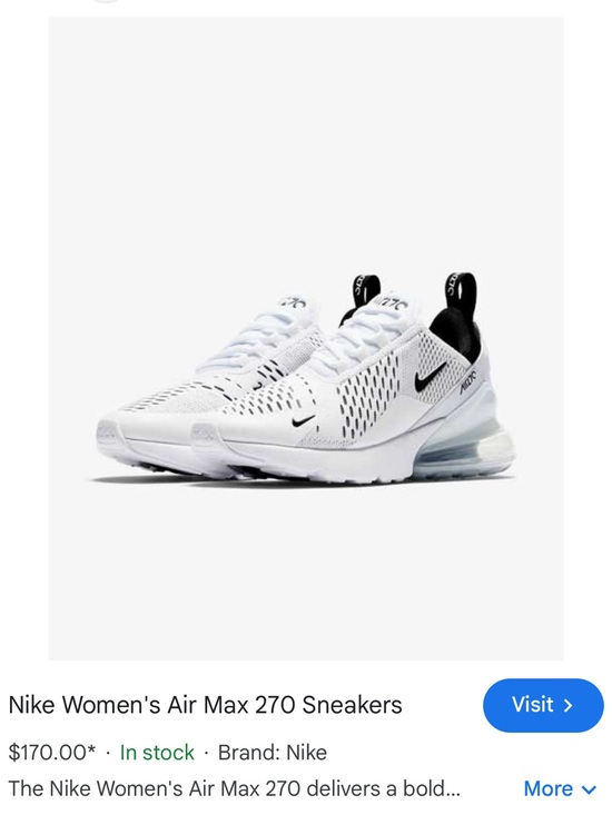 Nike Shoes - Nike Air Max 270 Women’s Running Shoes - White/Black